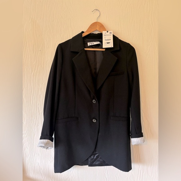 NWT Zara Black Blazer Suit Jacket - Picture 11 of 12